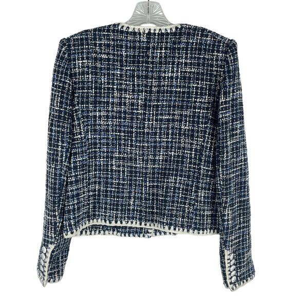 Veronica Beard Bosea Tweed Jacket Embroidered Trim Blue Size 4 - Picture 10 of 12